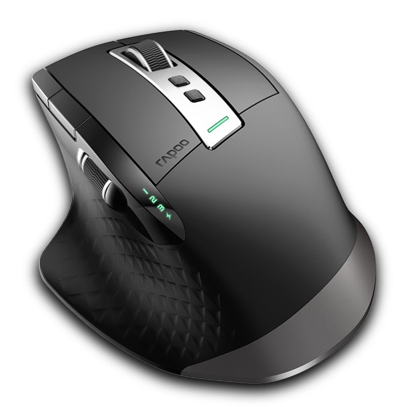 Rapoo MT750S Multi-mode Rechargeable Wireless Mouse Ergonomic 3200 DPI Bluetooth Mouse Easy-Switch Up to 4 Devices Gaming Mouse