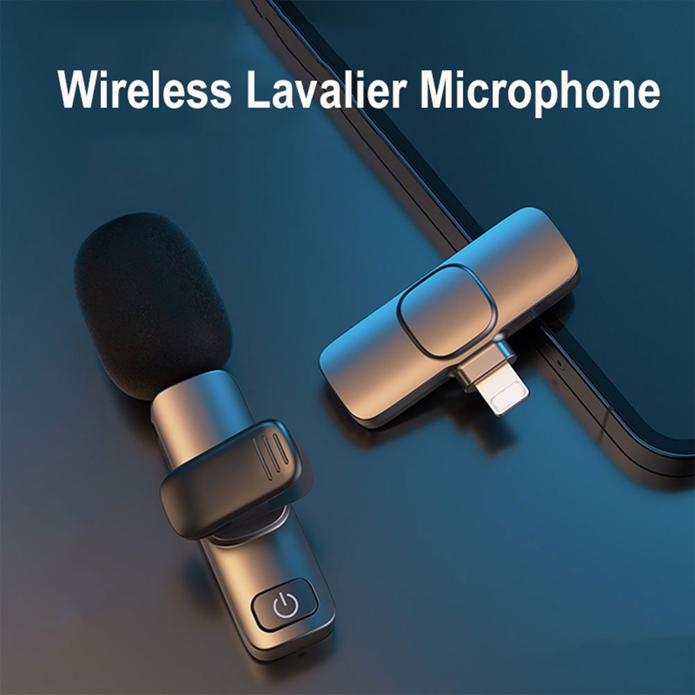 New Wireless Lavalier Microphone Portable Audio Video Recording Mini Mic for iPhone Android Live Broadcast Gaming Phone Mic