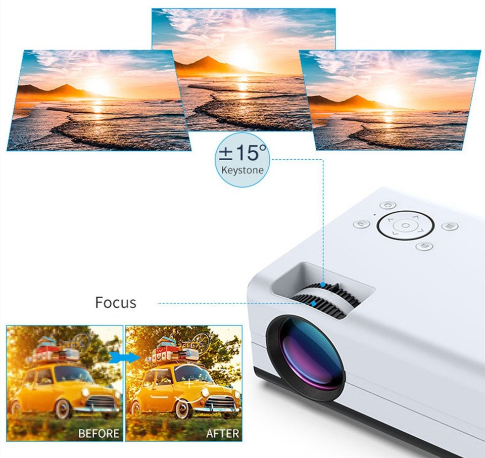 Global Version Ditong  Projector 1080P Mini LED Portable WIFI Full HD Android  4K 1280*720P Keystone Correction For home theater