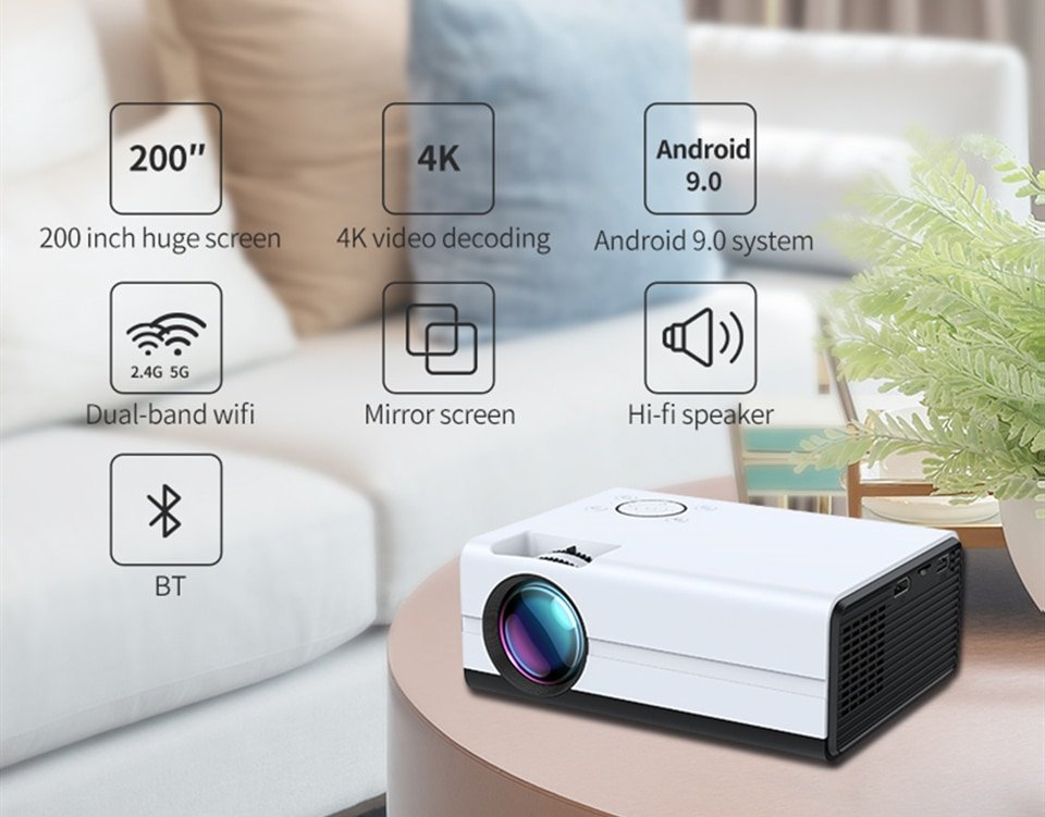 Global Version Ditong  Projector 1080P Mini LED Portable WIFI Full HD Android  4K 1280*720P Keystone Correction For home theater