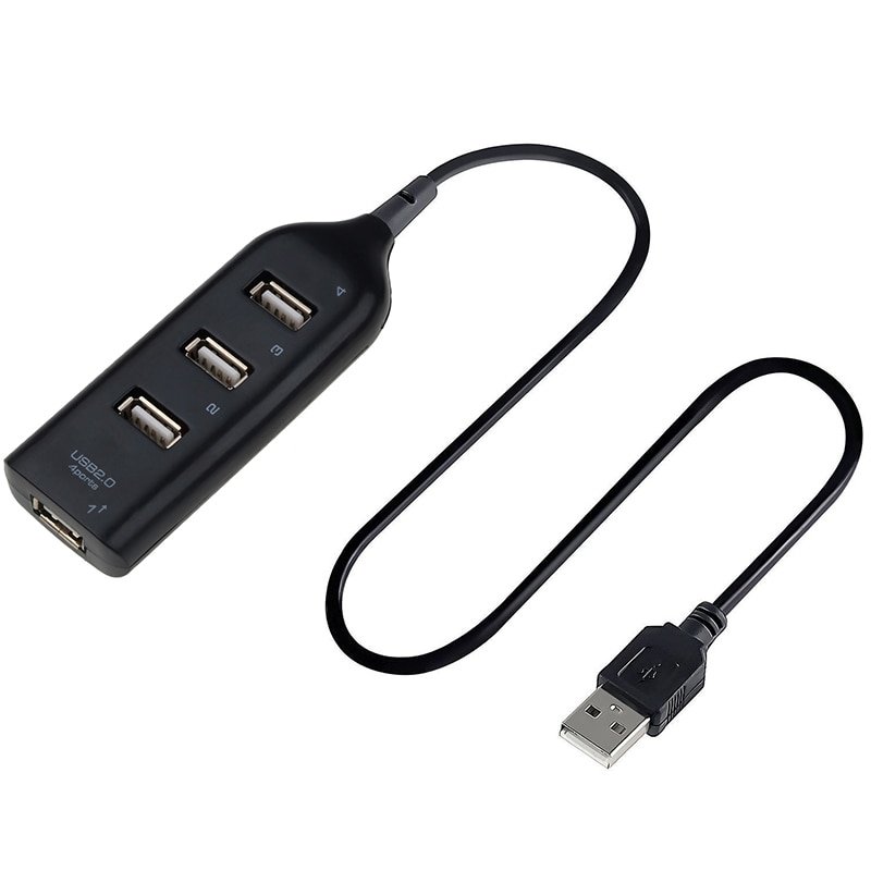 kebidu High Speed Universal USB Hub 4 Port USB 2.0 Hub with Cable Mini Hub Socket Pattern Splitter Cable Adapter for Laptop PC