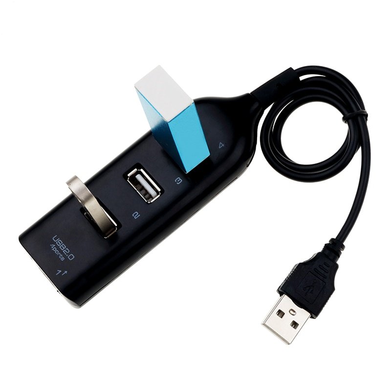 kebidu High Speed Universal USB Hub 4 Port USB 2.0 Hub with Cable Mini Hub Socket Pattern Splitter Cable Adapter for Laptop PC