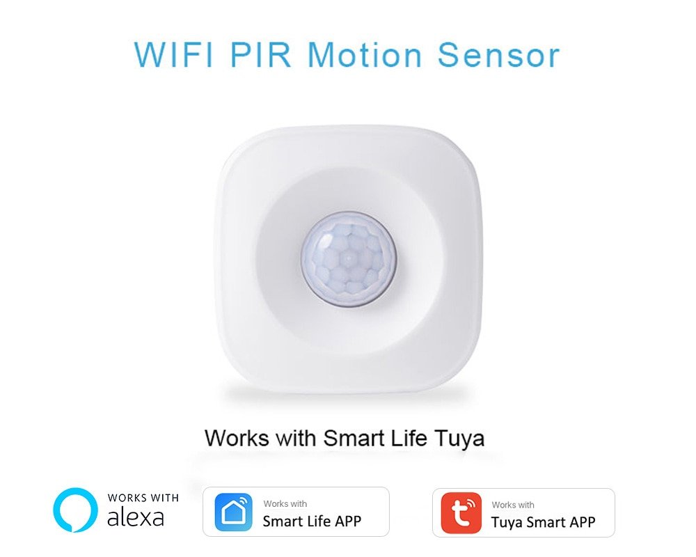 Tuya WIFI PIR Motion Sensor Detector Movement Sensor Smart Life APP Wireless Home Automation System Work with Alexa Routine  Set