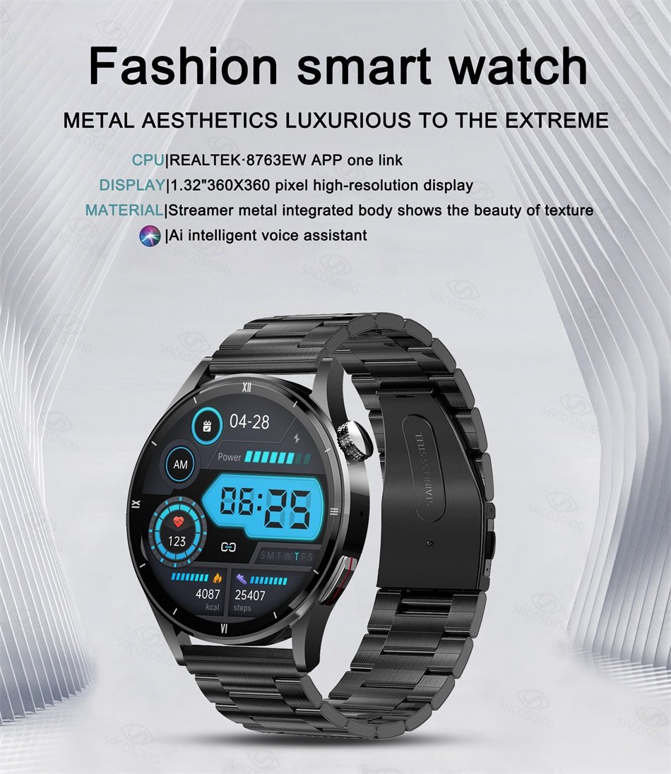 2022 New Men Smart Watch Custom Dial Body Temperature Monitoring Watch Bluetooth Call Heart Rate Sport SmartWatch Men For Huawei