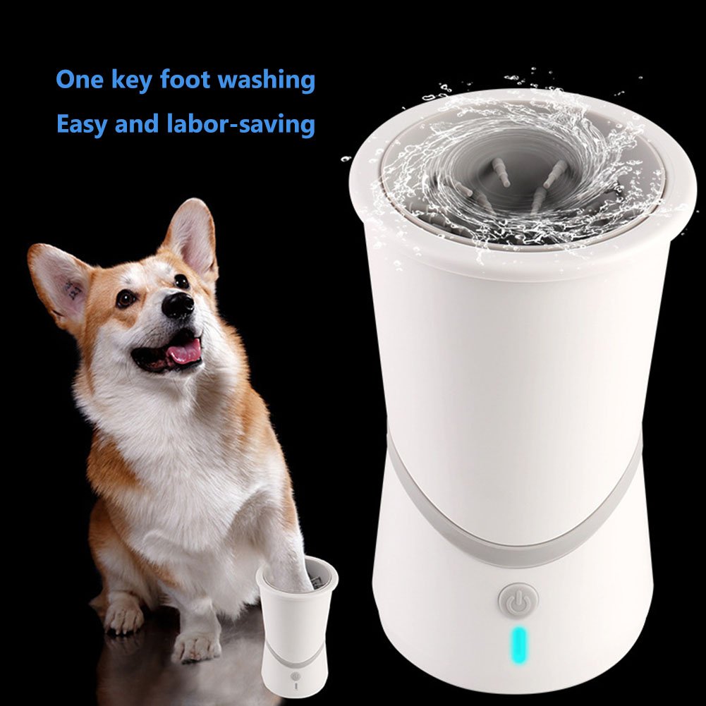 Dog Paw Cleaner Cup Soft Silicone USB Electric Pet Foot Washer Cup Automatic Paw Clean Brush Beauty Foot Cleaning Device