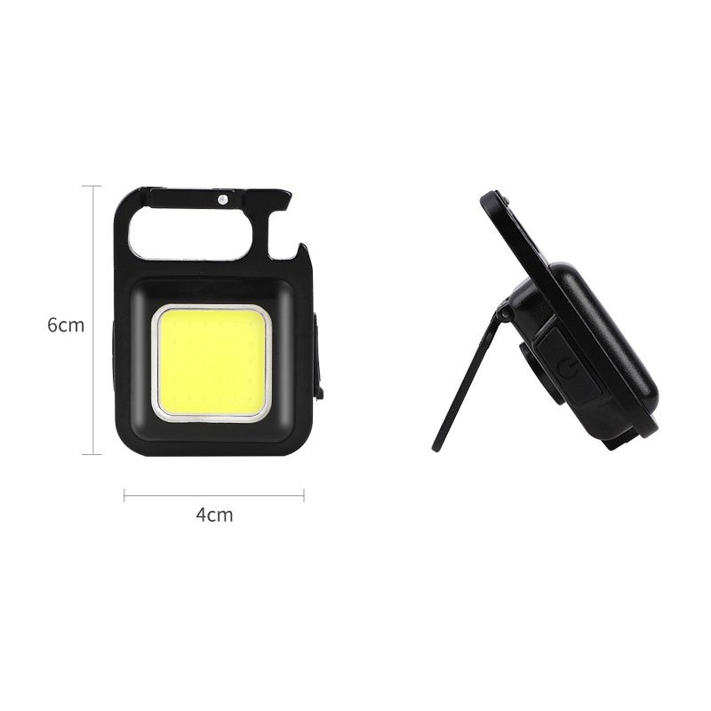 LED Portable Flashlight Mini Keychain Flashlight COB Work Light USB Rechargeable For Outdoor Camping COB Light Cigarette Lighter