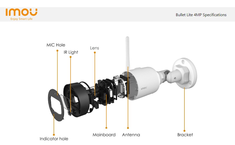 IMOU Waterproof Bullet Lite 4MP Built-in Microphone Alarm Notification 30M Night Vision Video Surveillance Wifi IP Camera