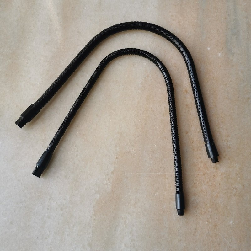 ,m8*6mm+m10*10mm male screw thread Soft Light black metal Flexible conduit metal goose neck tube serpentine tube