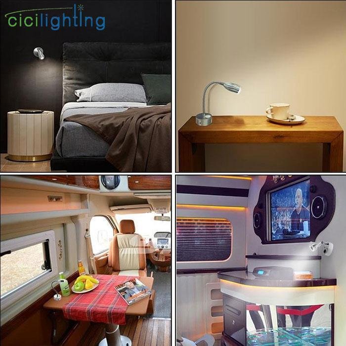DC12Volt RV Boat LED Reading Light, Wall Lamp for Truck Motorhome Yachts Cabin Bedside, Camper Van Caravan Boat RV Lighting