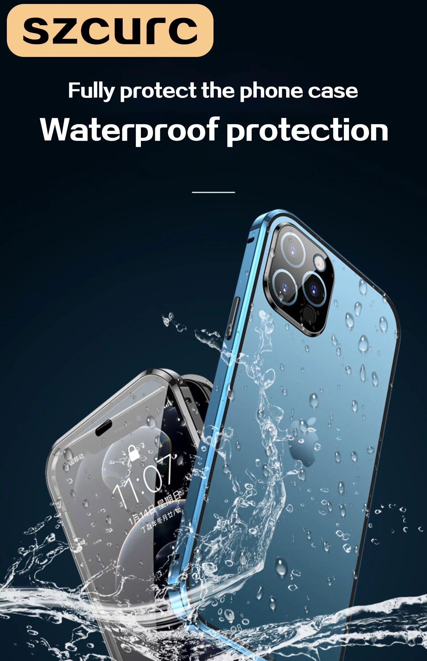 For iPhone 13 Pro MAX Phone Case,New 360° Full Protection Cover.iPhone 14 11 12Mini Magnetic Adsorption Metal Glass Phone Sleeve