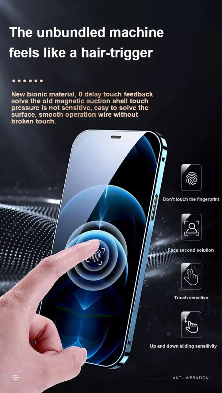 For iPhone 13 Pro MAX Phone Case,New 360° Full Protection Cover.iPhone 14 11 12Mini Magnetic Adsorption Metal Glass Phone Sleeve