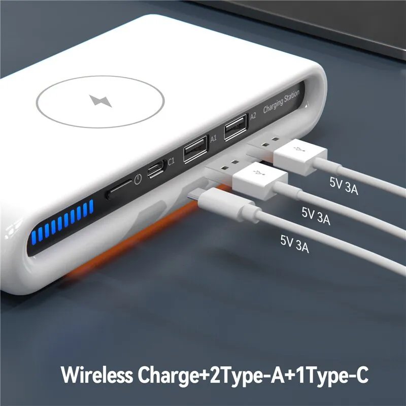 30W 4 In 1 Wireless Charger Pad Stand Light Type C PD USB Charger for iPhone Samsung Xiaomi Phone Chargers Fast Charging Station