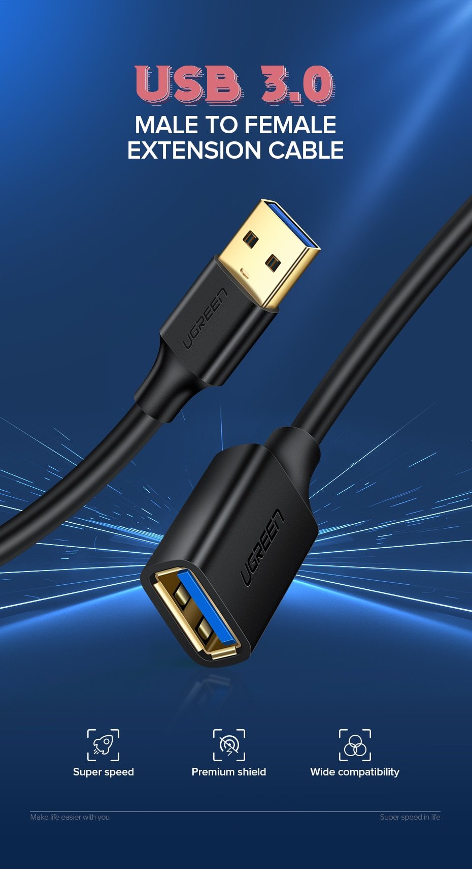 USB Extension Cable for Smart TV and PC
