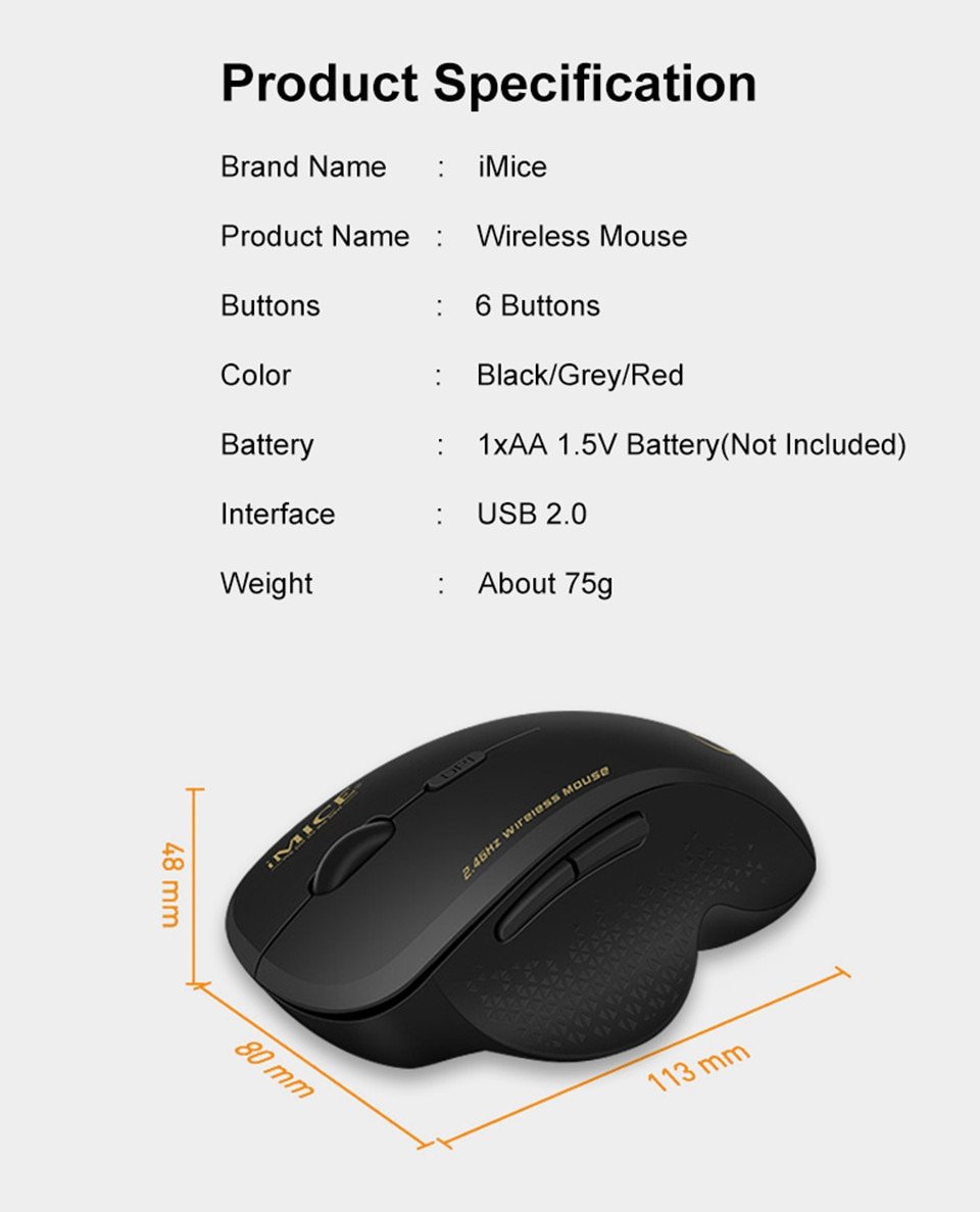 Wireless Mouse Gamer Computer Mouse Wireless Gaming Mouse Ergonomic Mause 6 Buttons USB Optical Game Mice For Computer PC Laptop