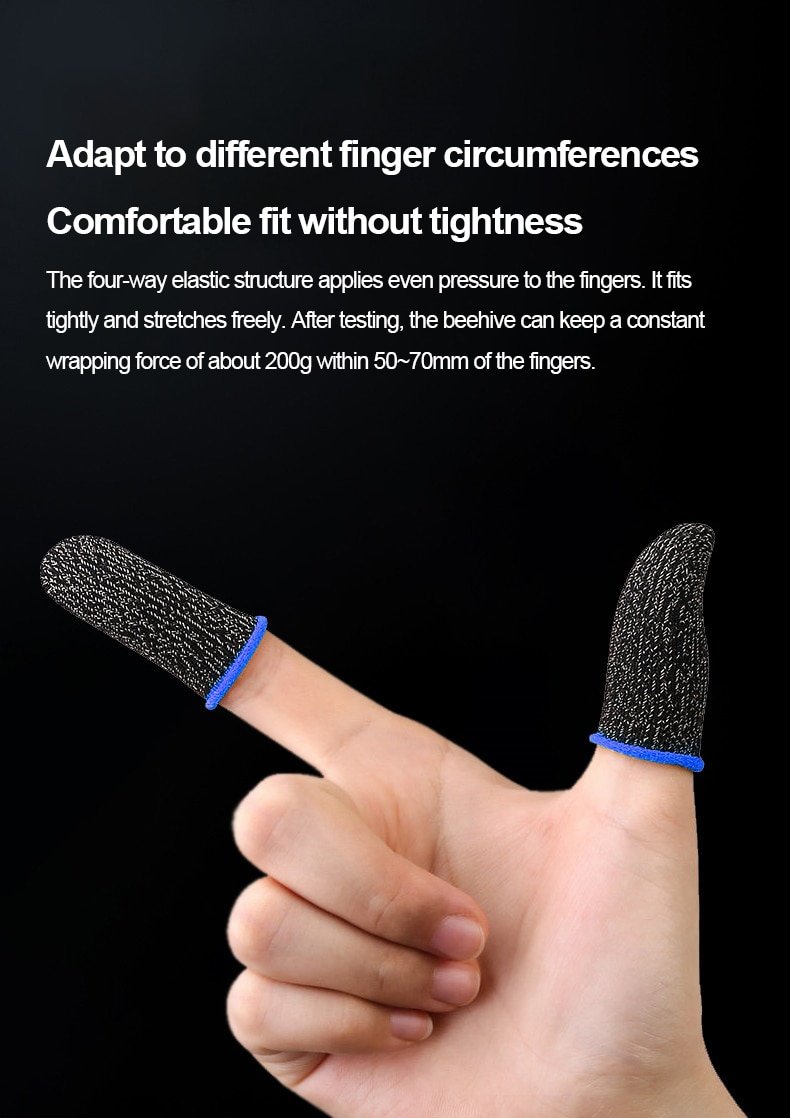 2pcs Gaming Finger Sleeve Breathable Fingertips For PUBG Mobile Games Touch Screen Finger Cots Cover Sensitive Mobile Touch