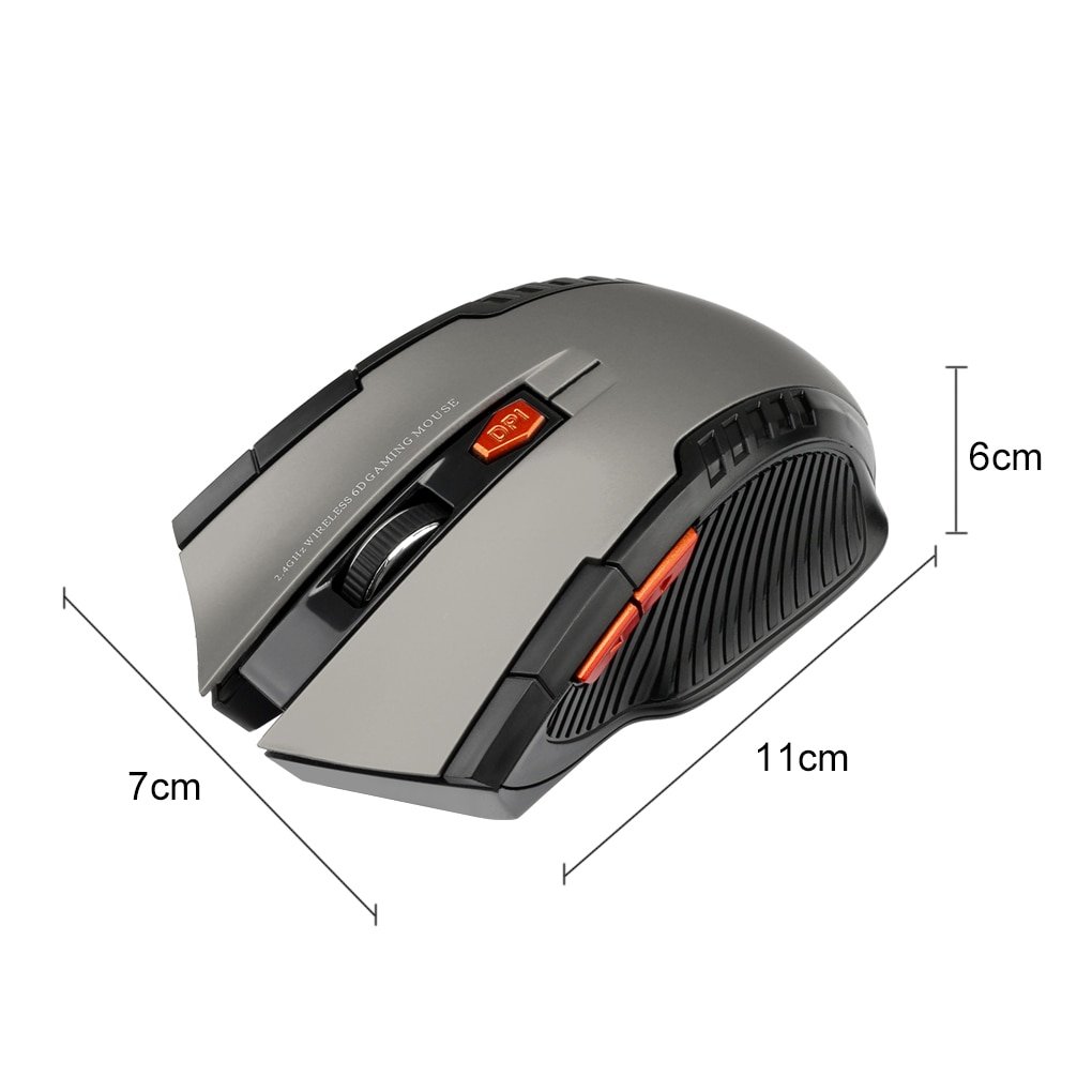 2.4G Wireless Mouse Optical 6 Buttons Mouse Gamer USB Receiver 1600DPI Wireless Mouse Gaming Mouse For Laptop Computer