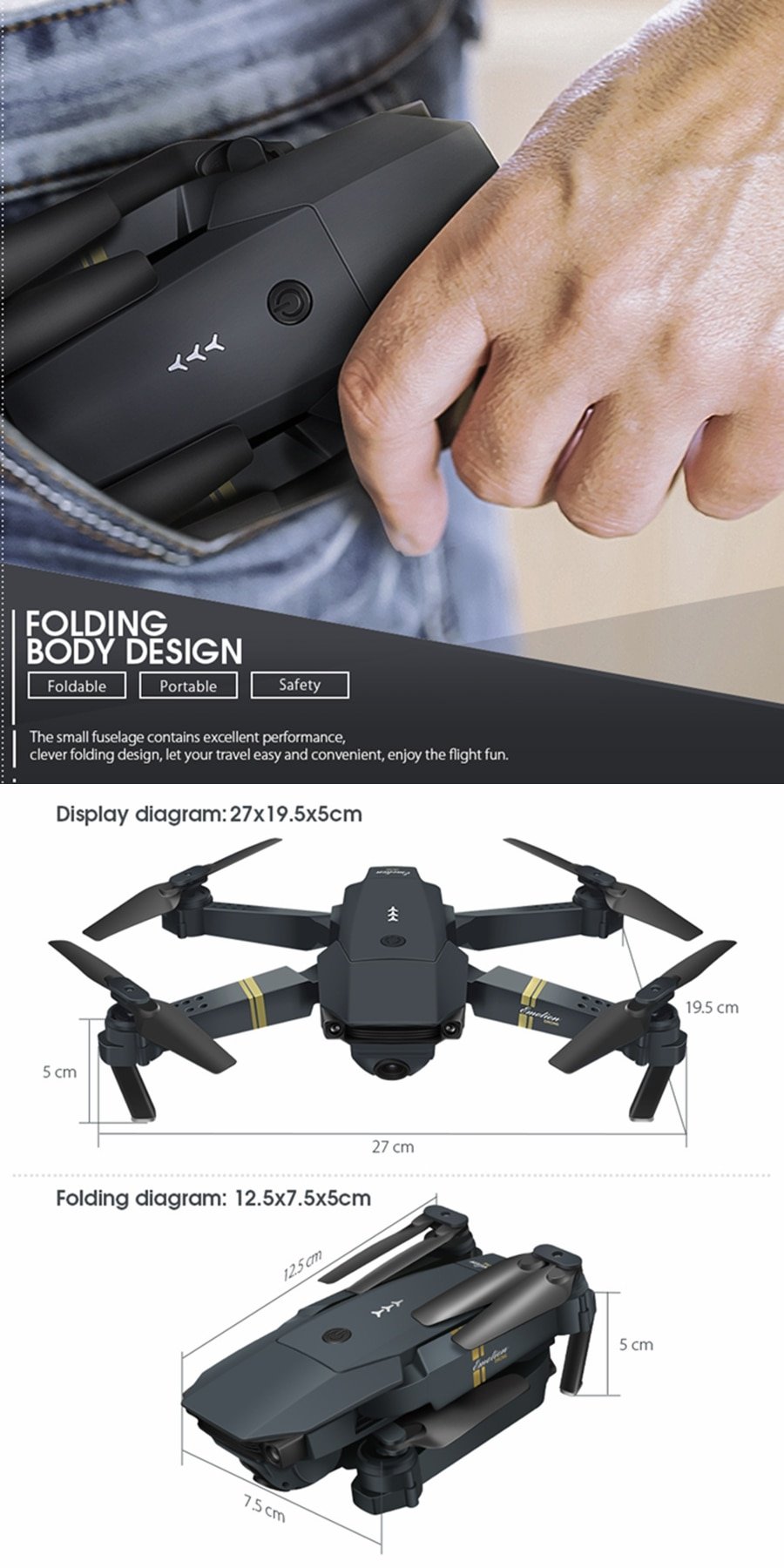 Foldable Design RC Quadcopter with Camera