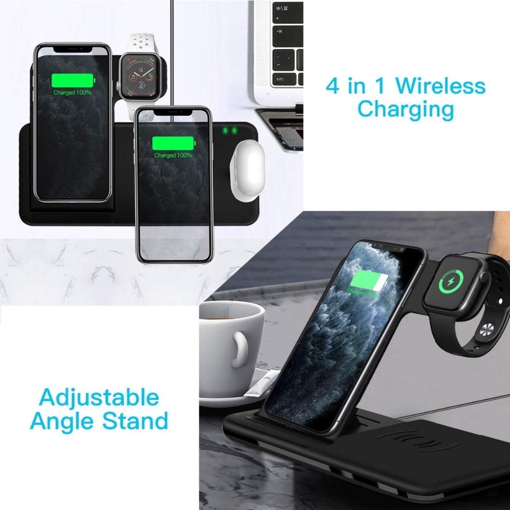 Foldable Fast Wireless Charger Stand For Phone and Watch