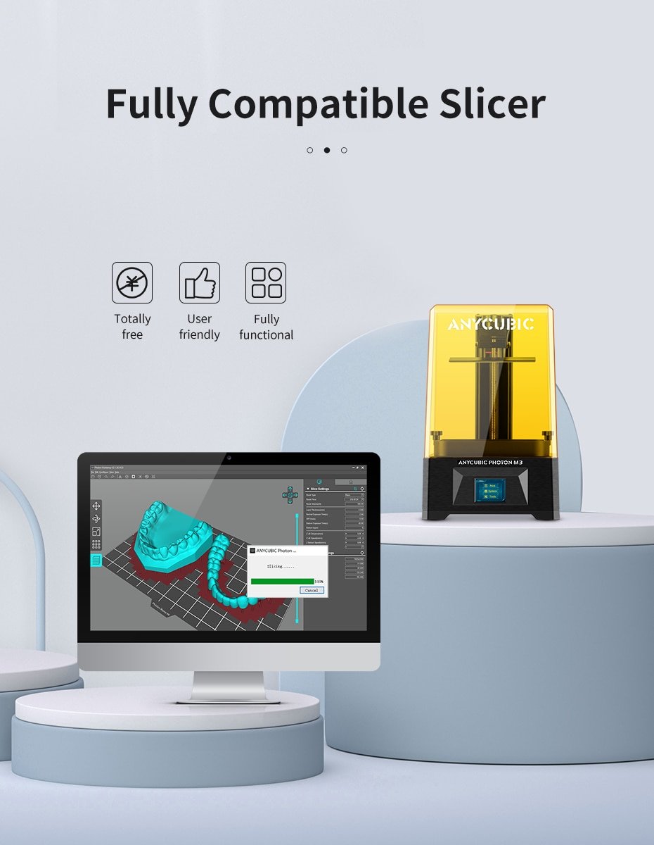 ANYCUBIC Photon M3 LCD 3D Printer UV Photocuring With 7.6" 4K+ High Resolution Screen 3L Large Build Volume 180*163.9*102.4mm