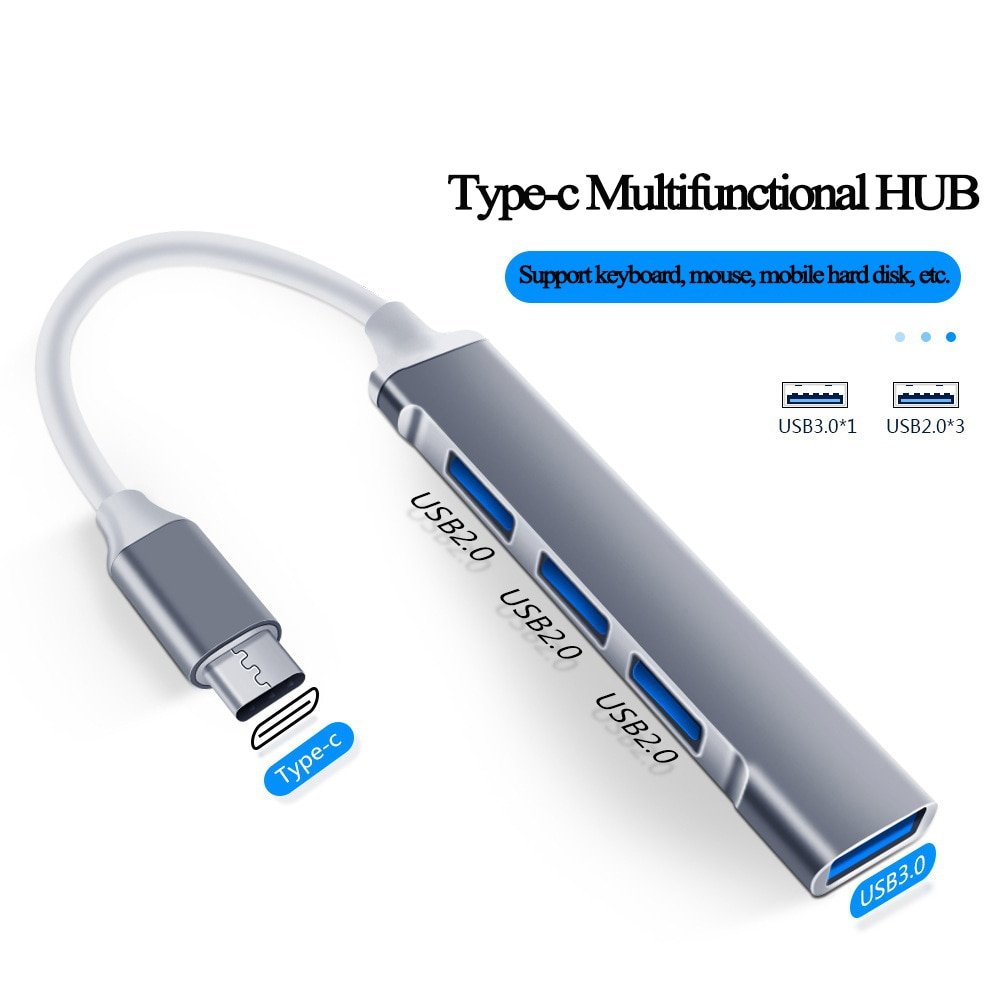 USB C HUB 3.0 Type C 4 Port Multi USB Splitter Adapter OTG For HUAWEI Xiaomi Macbook Pro 13 15 Air Pro PC Computer Accessories