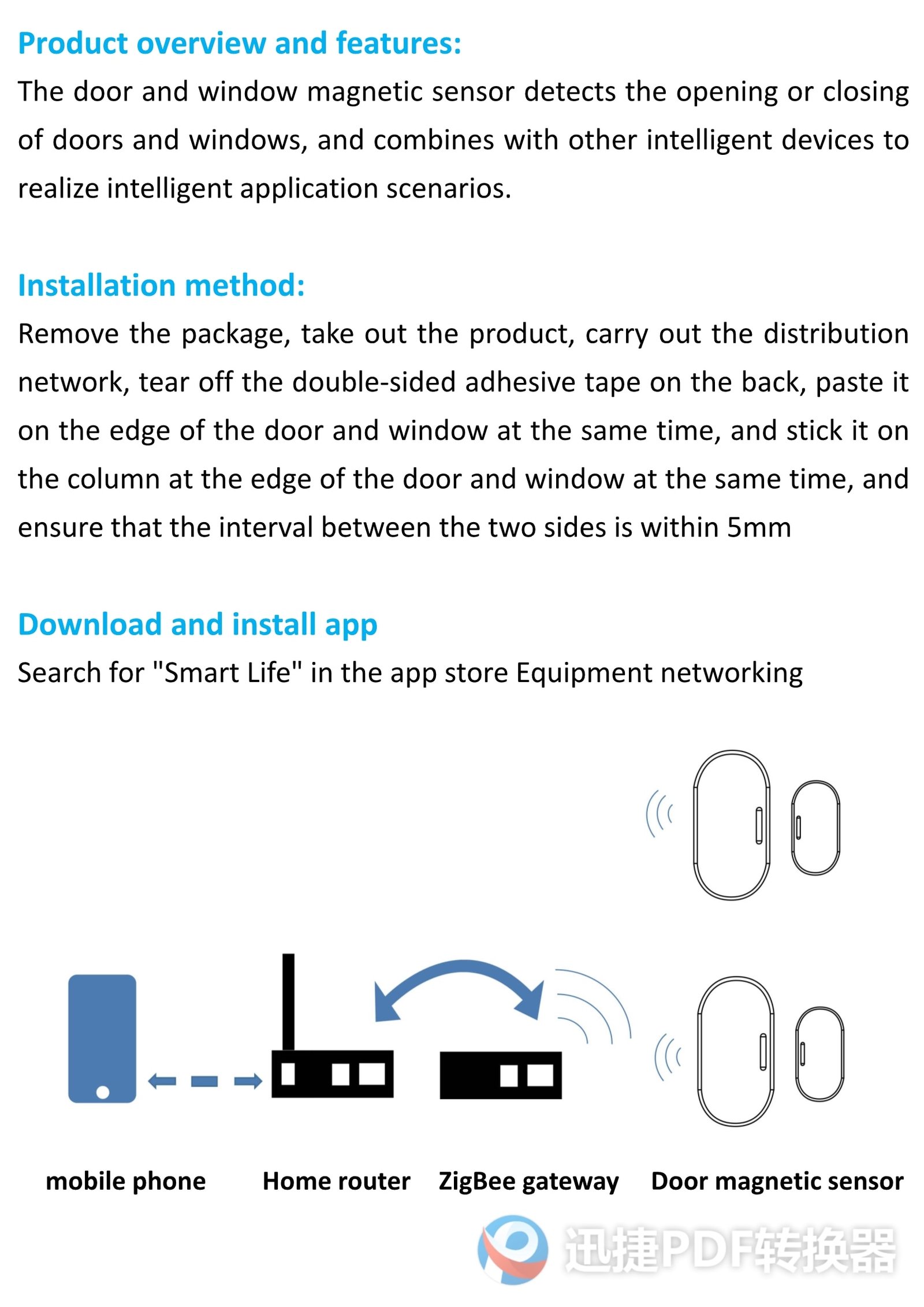 Tuya Zigbee Door And Window Magnetic Sensor Wireless Connection Smart Home Wireless Door Detectors Door Magnetic Automation