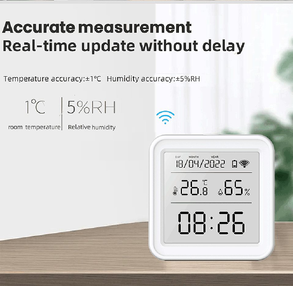 Tuya WIFI Temperature Humidity Sensor Indoor Hygrometer Thermometer Detector Smart Life Remote Control Support Alexa Google Home Tuya WIFI Temperature Humidity Sensor Indoor Hygrometer Thermometer Detector Smart Life Remote Control Support Alexa Google Home