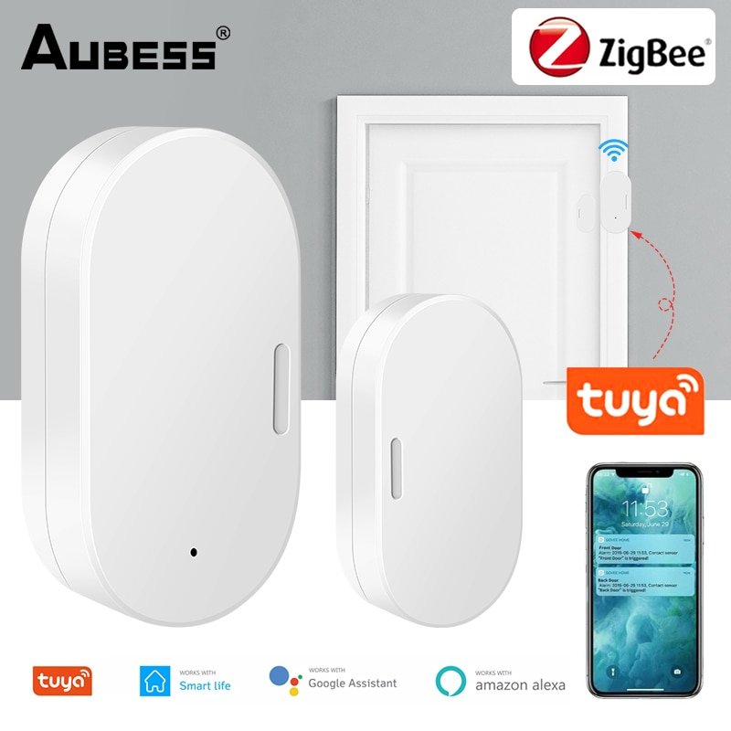 Tuya Zigbee 3.0 Smart Door Sensor Door Open Closed Detectors Security Protection Smart Life APP Control Via Alexa Google Home