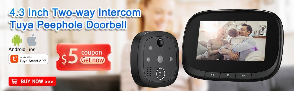 Awapow 3.5 Inch Video Doorbell 120 Degree Peephole Viewer Video Eye Door Bell Smart Home Outdoor Camera Monitor Visual Doorbell