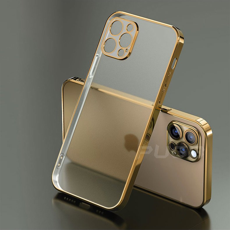 Luxury Plating Frame Transparent Matte Case for iPhone 14 Plus 13 11 12 Pro Max XR X XS 8 SE 2020 Soft Silicone Shockproof Cover