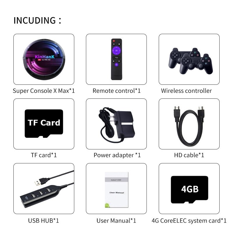 Game Box Super Console X Max Retro Video Game Console 4G+32G S905X3 Android 9.0 Pie 4K HD Wifi for SS/PSP/DC With 117000+ Games