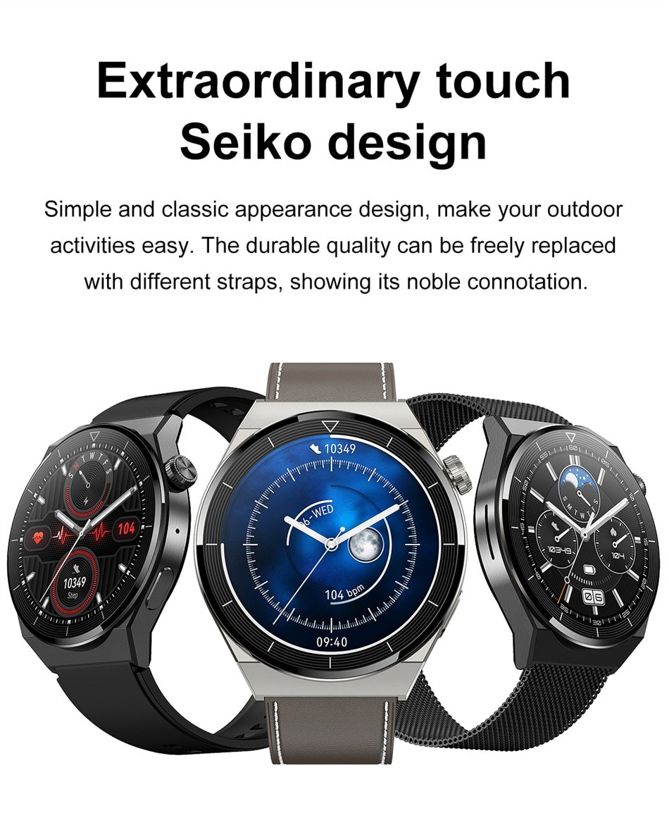 2022 NFC Smart Watch Men GT3 Pro AMOLED 390*390 HD Screen Heart Rate Bluetooth Call IP68 Waterproof SmartWatch For Huawei Xiaomi