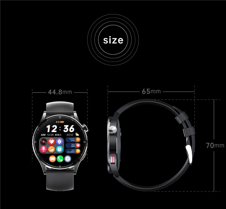 2022 New Men Smart Watch Custom Dial Body Temperature Monitoring Watch Bluetooth Call Heart Rate Sport SmartWatch Men For Huawei