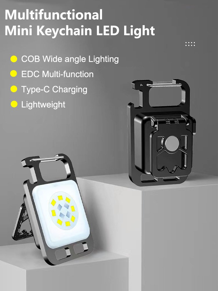 Mini LED Flashlight Keychain Light Multifunctional USB Rechargeable COB Work Lamp/ Mini Keychain LED Light