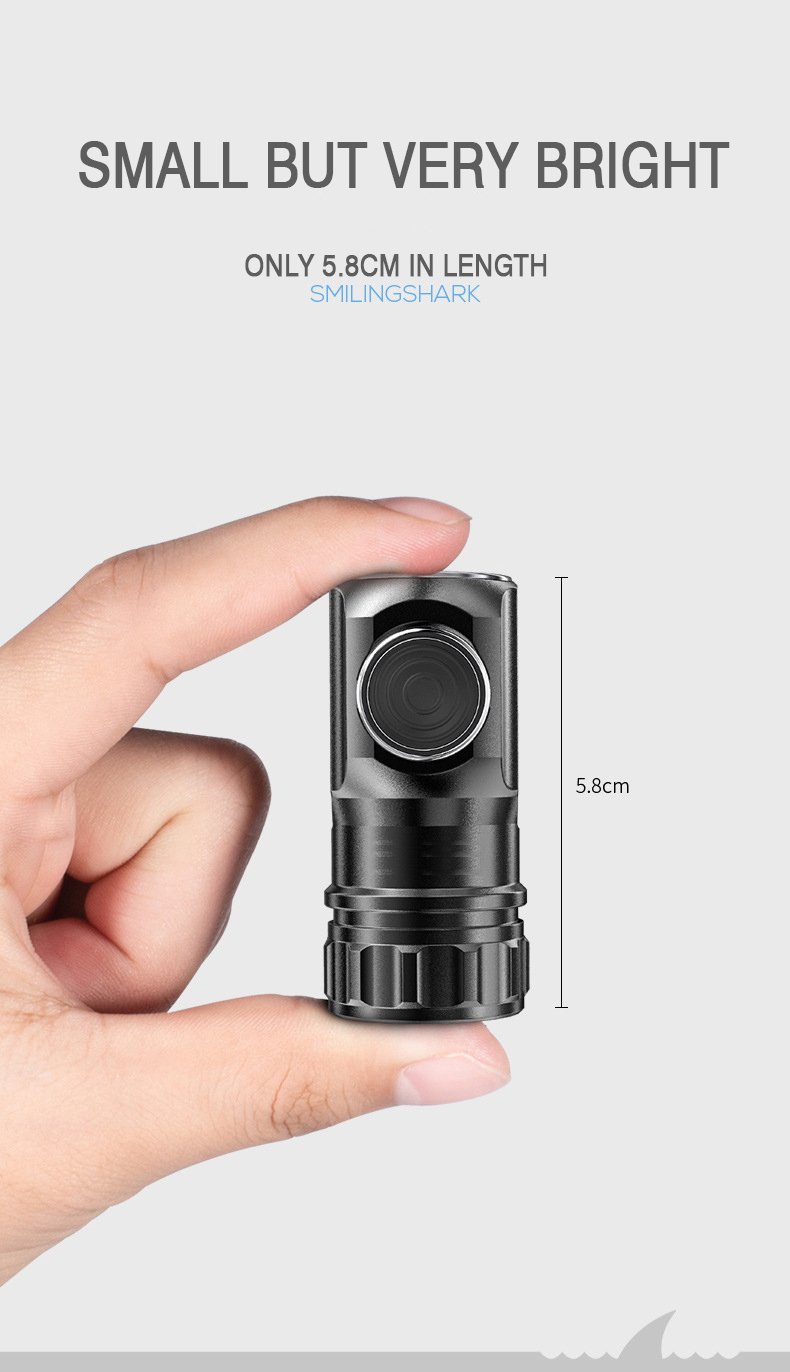 Mini Touch Powerful LED Flashlight Rechargeable 18350 5000LM Super Bright Torch IPX8 Waterproof Camping Fishing Pocket Light