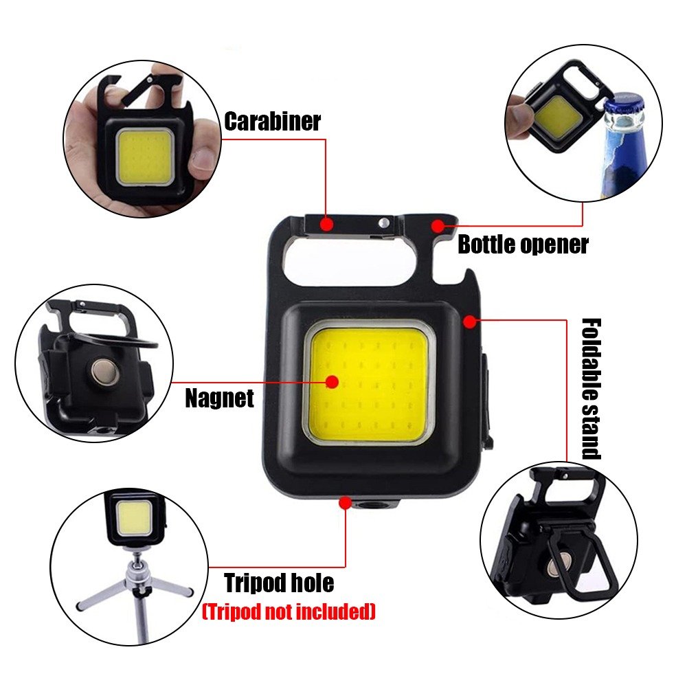 20pcs Mini LED Working Light Portable Pocket Flashlight USB Rechargeable Key Light Lantern Camping Outside Hiking COB Lantern
