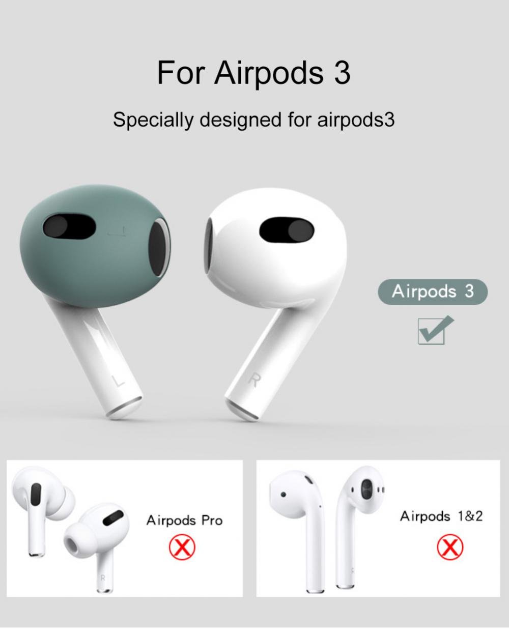 2022 New For AirPods 3rd Silicone Protective Case Skin Covers Earpads For Apple AirPod 3 Generation Ear Cover Tips Accessories