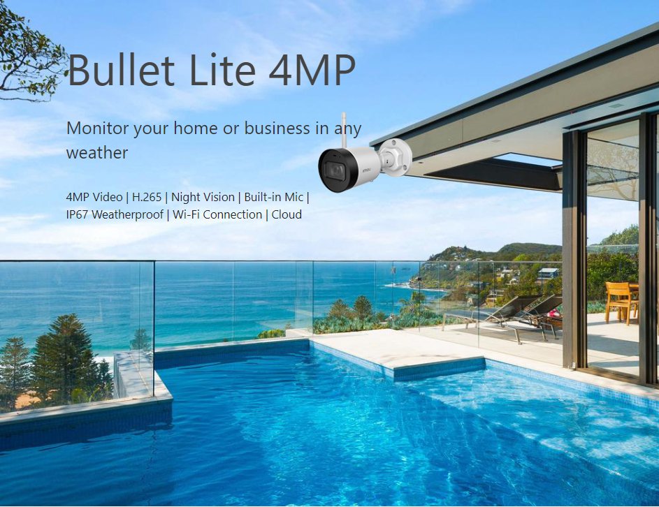 IMOU Waterproof Bullet Lite 4MP Built-in Microphone Alarm Notification 30M Night Vision Video Surveillance Wifi IP Camera