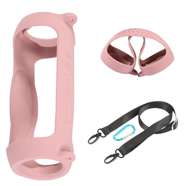 New Bluetooth Speaker Case Soft Silicone Cover Skin With Strap Carabiner for JBL Charge 5 Wireless Bluetooth Speaker Bag