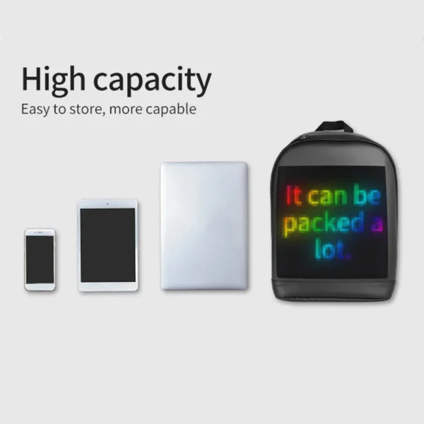 Women Men LED Display Screen Dynamic Waterproof Backpack - Image 5