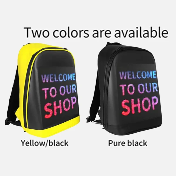 Women Men LED Display Screen Dynamic Waterproof Backpack - Image 3