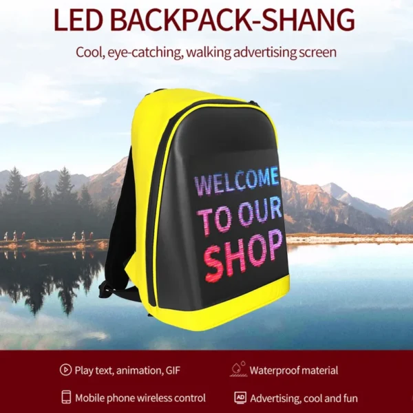 Women Men LED Display Screen Dynamic Waterproof Backpack - Image 2