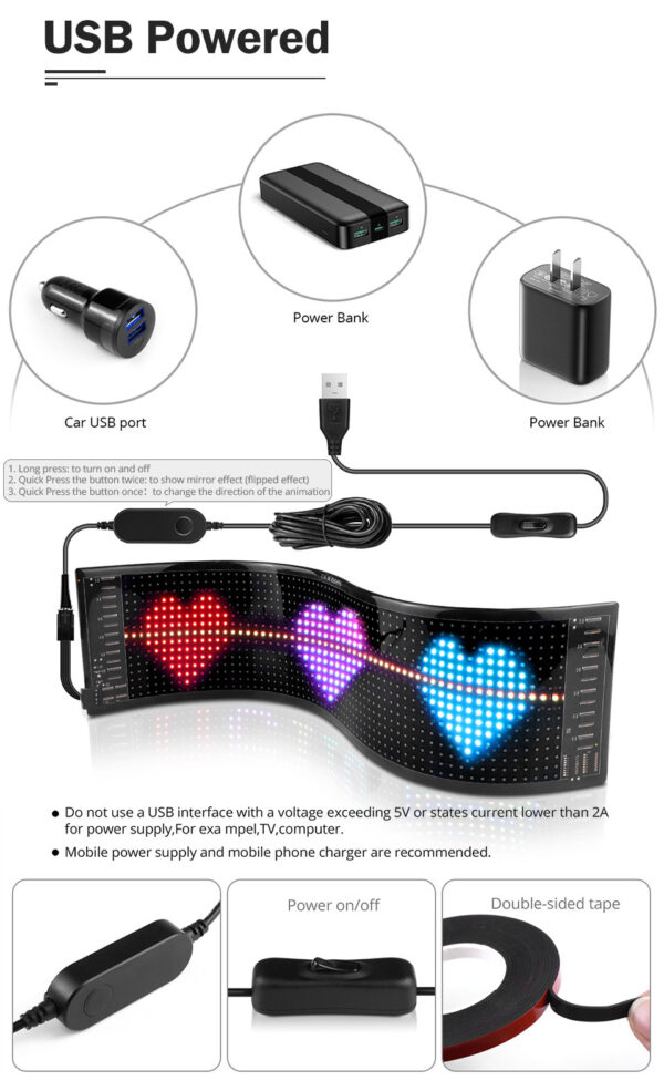 USB Programmable LED Pixel Matrix Soft Screen - Image 10